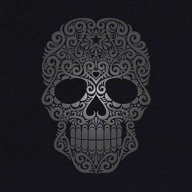 Gray Swirling Sugar Skull by jeffbartels